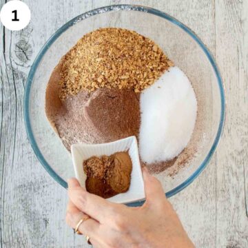 A variety of dry ingredients in a bowl.
