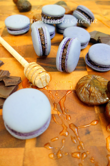 Portrait shot of macarons on the table.