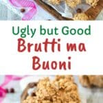 Brutti ma Buoni spilling out of clear glass container that's fallen over.
