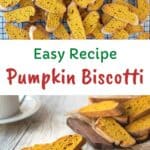 Pumpkin Biscotti stacked with more behind.
