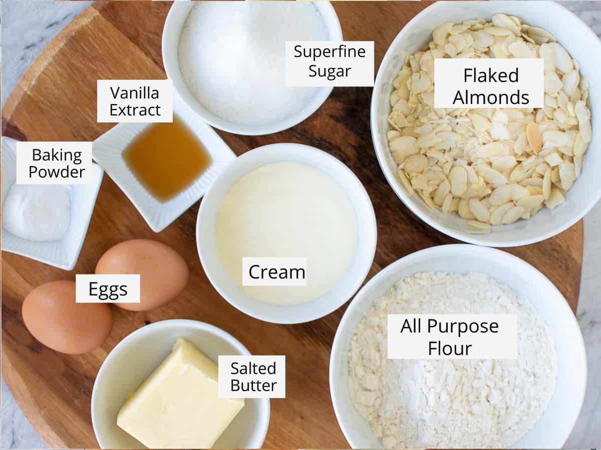 Labelled ingredients for this recipe as in the recipe card.