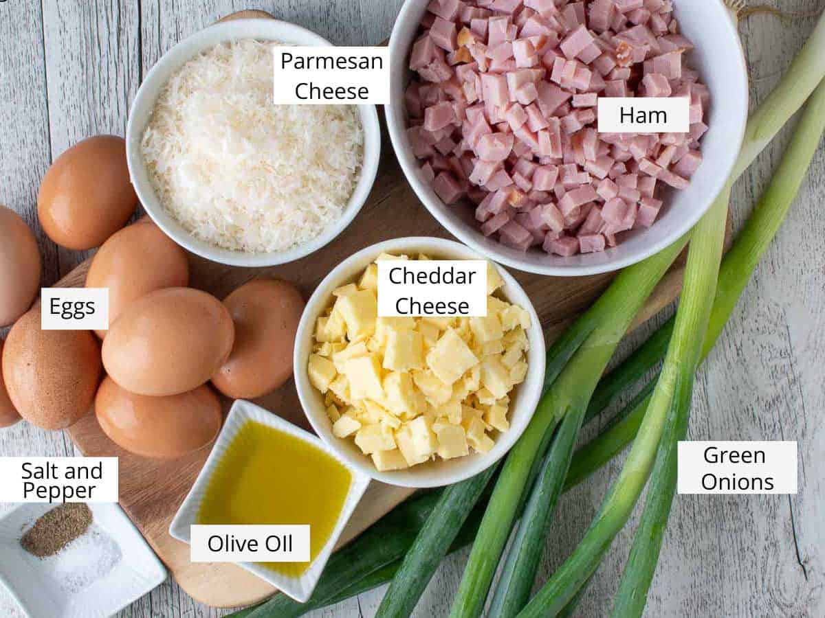 Ingredients for this recipe viewed from above.
