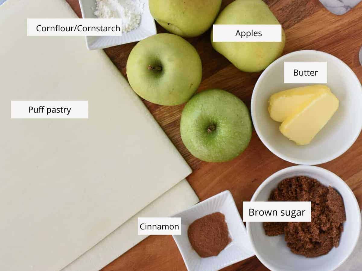 These homemade Apple Turnovers made with puff pastry are so easy. This recipe is really simple to make using store bought dough and a fresh apple pie filling. Enjoy bakery style, flaky pastries that you have baked yourself! #apple #appleturnovers #puffpastry #homemade #pies #pastry #applepies Ingredients for this recipe as in the recipe card.
