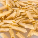 pile of garganelli pasta.