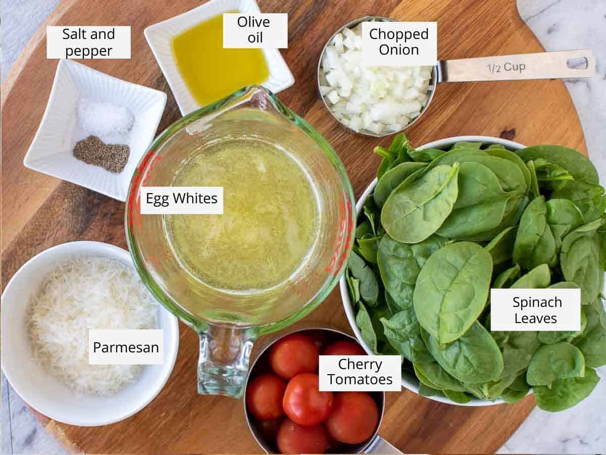 All of the ingredients required to make the recipe.