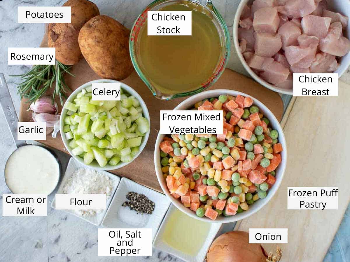 Ingredients for this recipe viewed from above.
