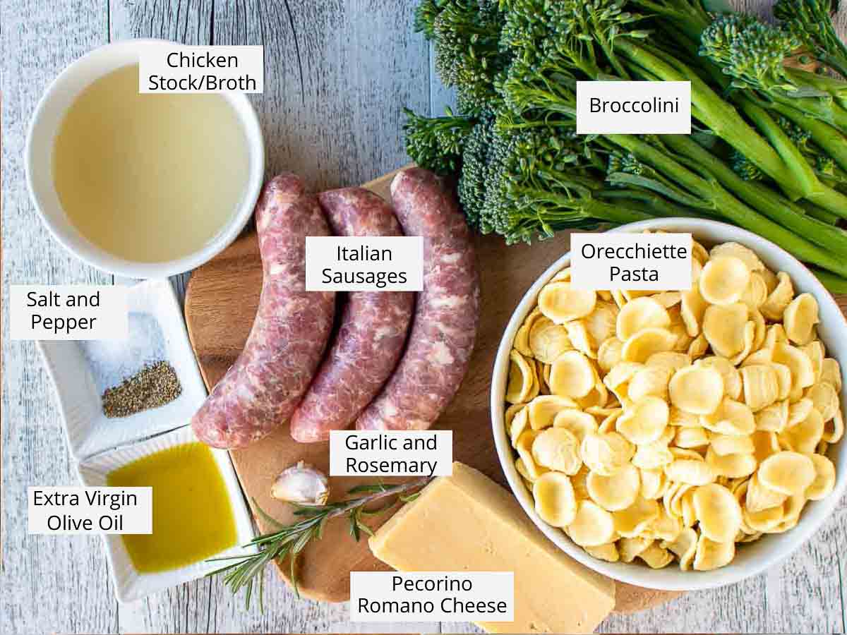 Ingredients for this recipe viewed from above.