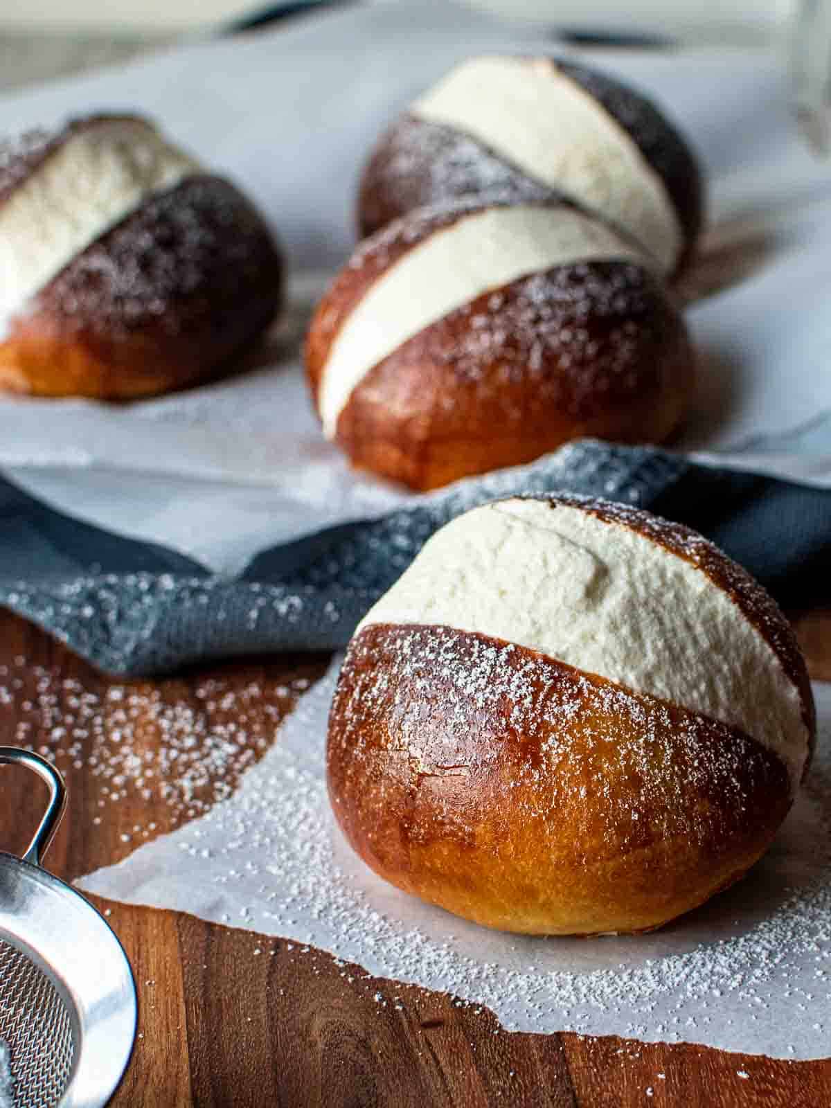 Italian Maritozzi filled with cream.