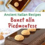 Bunet alla Piedmontese on a white oblong plate.