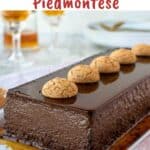 Bunet alla Piedmontese on a white oblong plate.