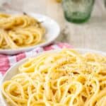Lemon Pasta Recipe prepared and on a plate.