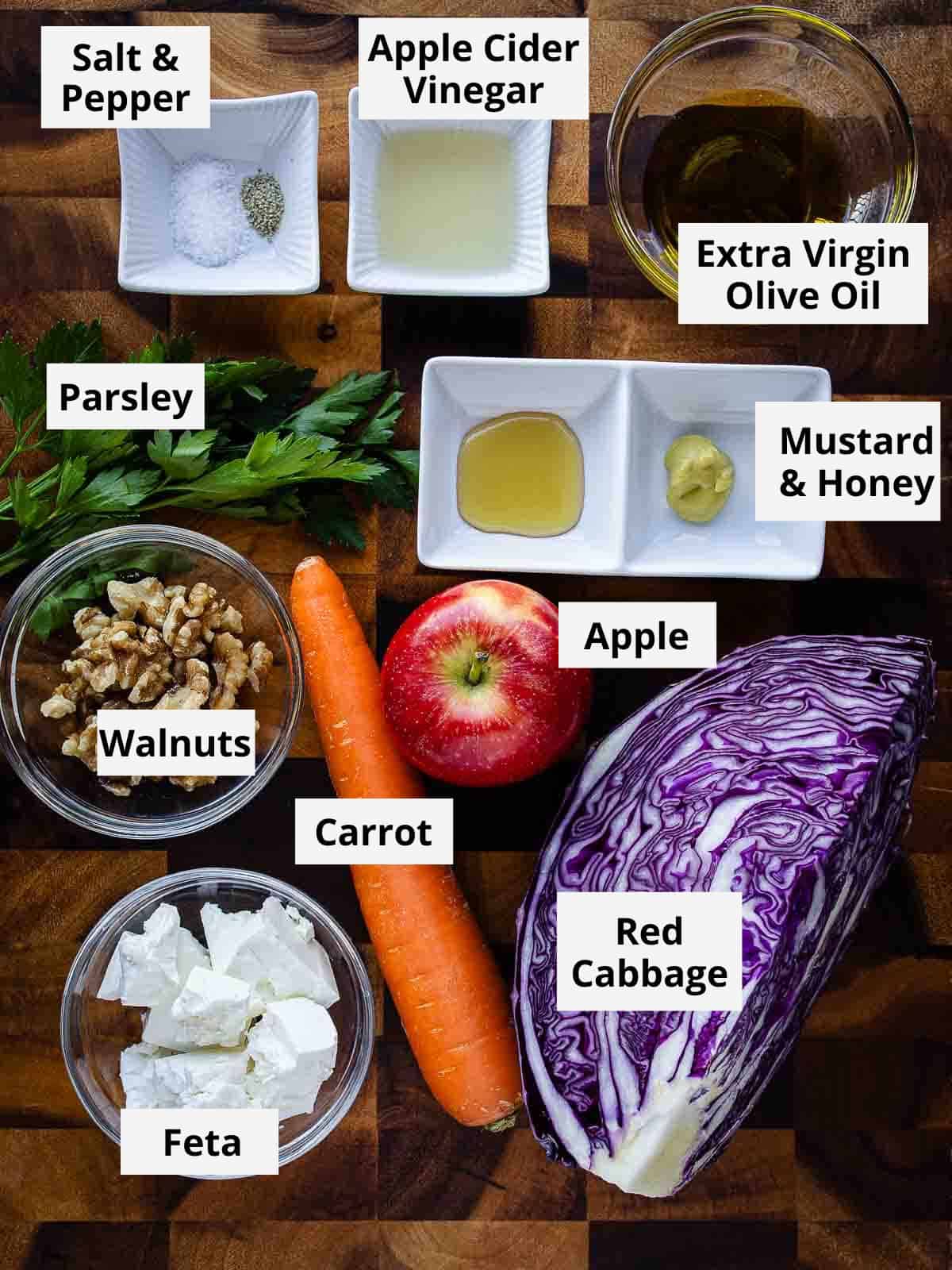 Ingredients for this recipe viewed from above.
